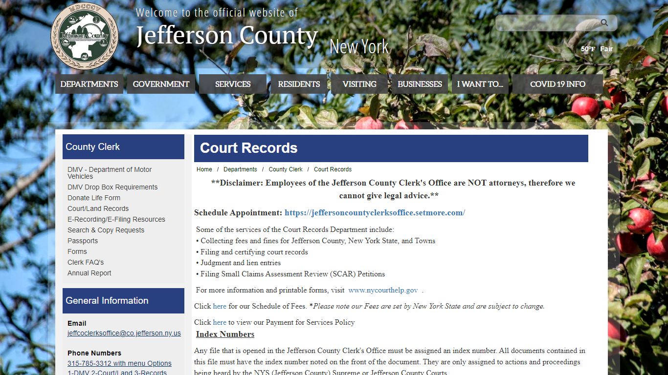 Welcome to Jefferson County, New York - Court Records